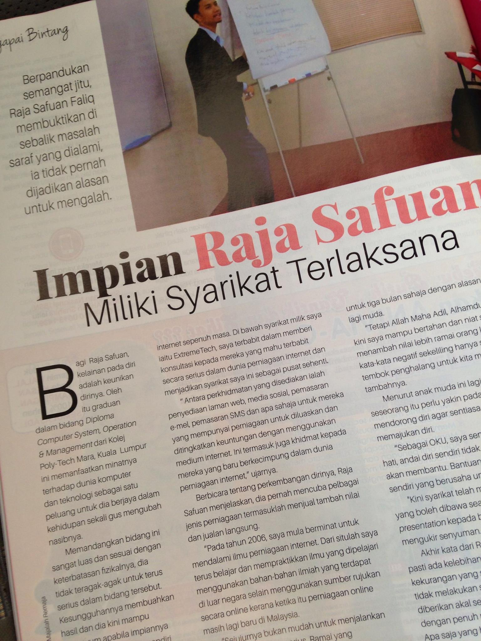 Raja Safuan liputan majalah